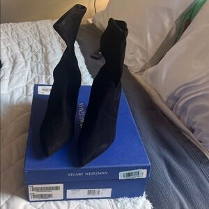 Stuart Weitzman Black Suede Booties